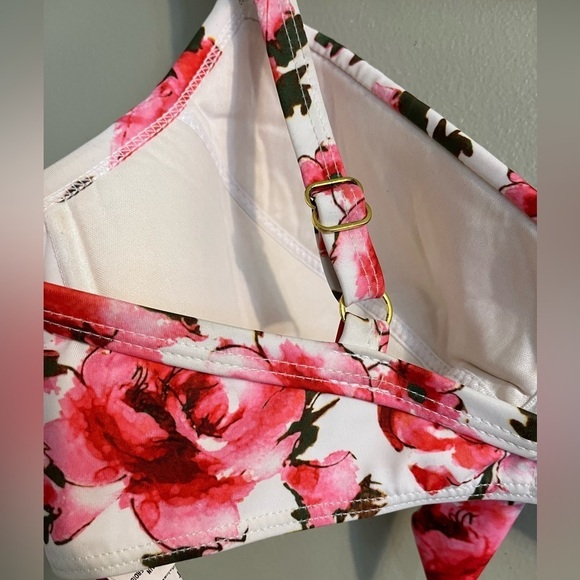 Guess Womens Floral Red Swim Suit Bra Top size 34D - Picture 6 of 9